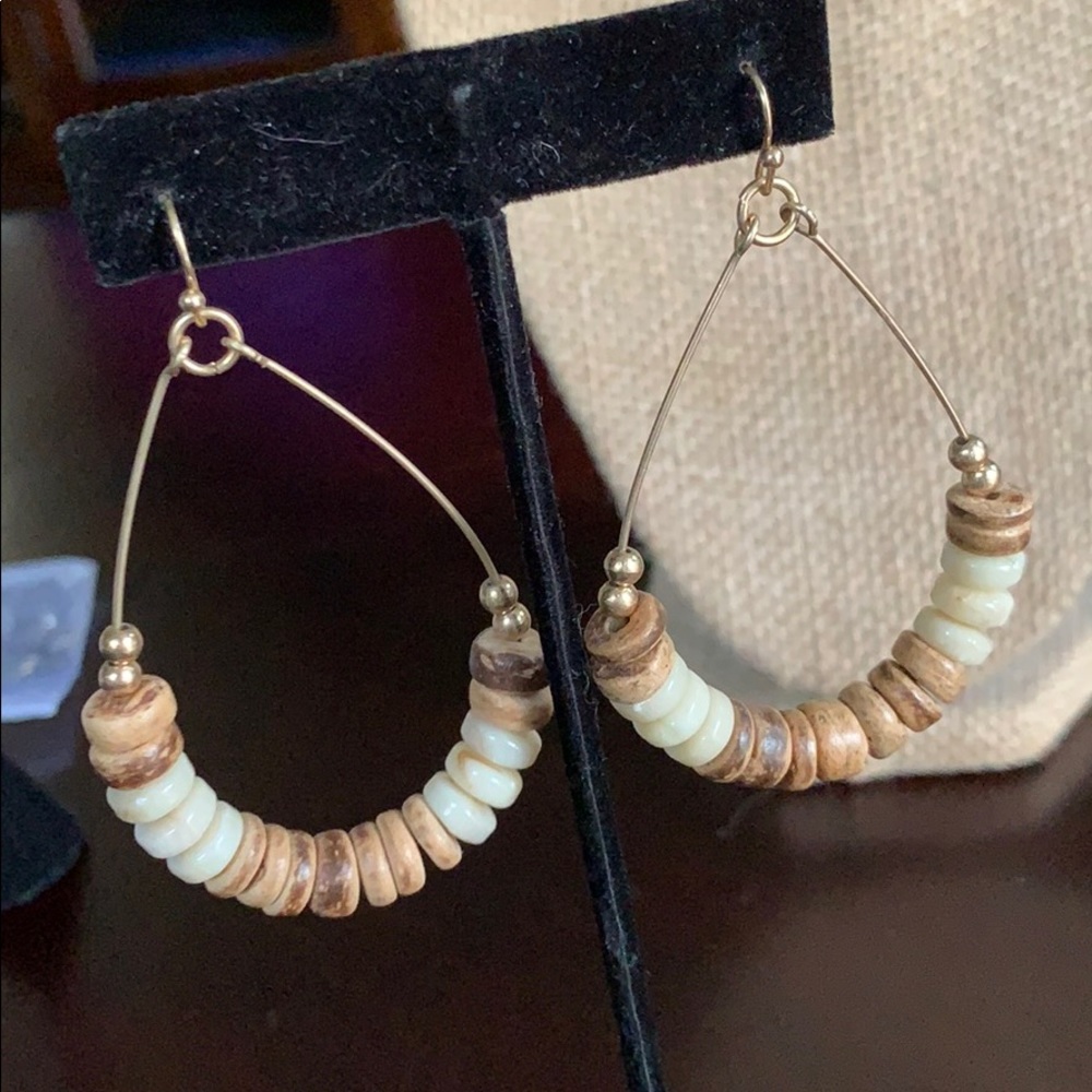 Plunder beaded hoop earrings